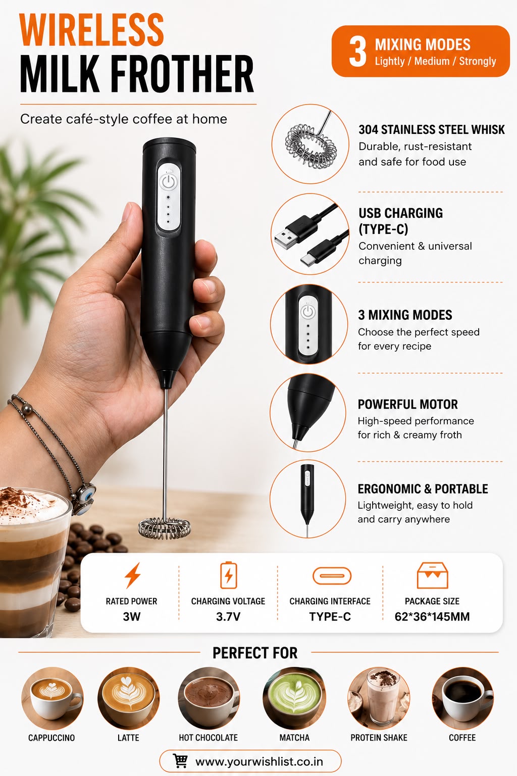 Heavy duty Coffee Frother